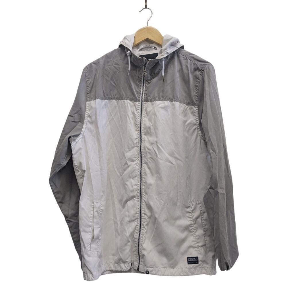 Ezekeil white and gray color block windbreaker size XL